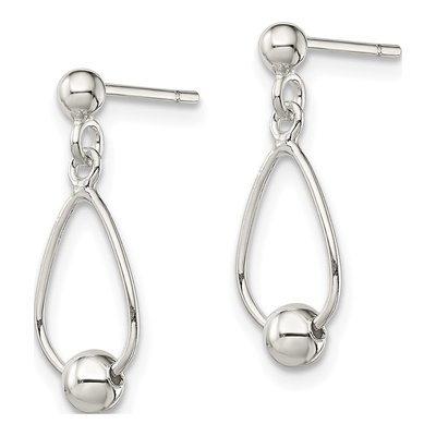 Sterling Silver Teardrop Dangle Earrings – view 3