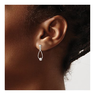 Sterling Silver Teardrop Dangle Earrings – view 4