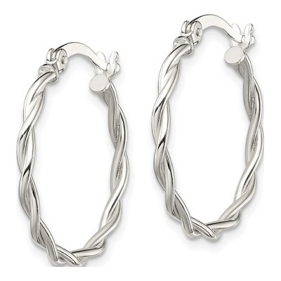 Sterling Silver Braided Hoop Earrings – view 3