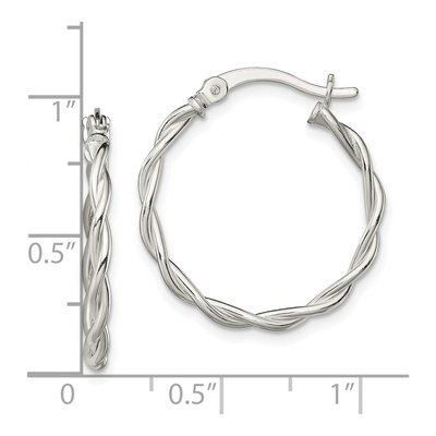 Sterling Silver Braided Hoop Earrings – view 5