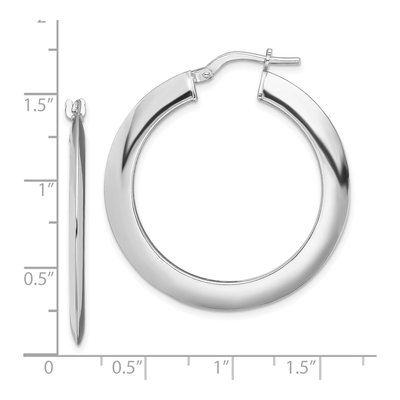 Sterling Silver 35mm Knife Edge Hoop Earrings – view 5