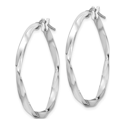 Sterling Silver 30mm Twisted Hoop Earrings – view 3