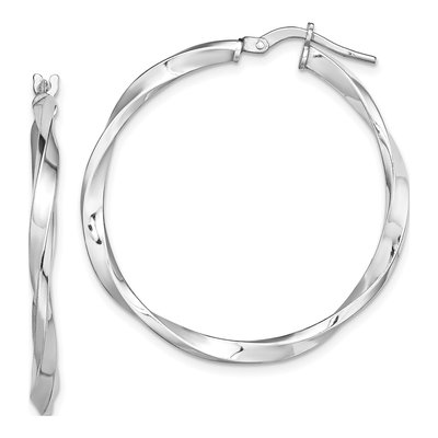 Sterling Silver 30mm Twisted Hoop Earrings