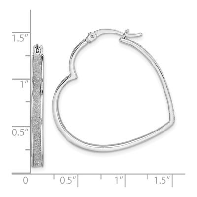 Sterling Silver 30mm Heart Hoop Earrings – view 5
