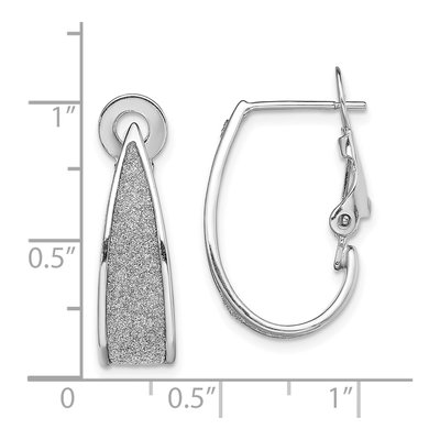 Sterling Silver 22mm Enamel Glitter J- Hoop Earrings – view 5