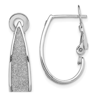 Sterling Silver 22mm Enamel Glitter J- Hoop Earrings