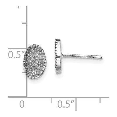 Sterling Silver Enamel Glitter Oval Stud Earrings – view 5