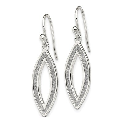 Sterling Silver Enamel Glitter Marquise Dangle Earrings – view 3