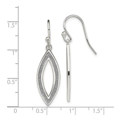 Sterling Silver Enamel Glitter Marquise Dangle Earrings – view 5