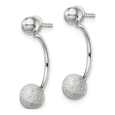 Sterling Silver Laser-Cut Jacket Dangle Earrings – view 3