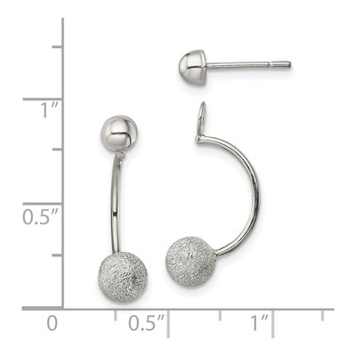 Sterling Silver Laser-Cut Jacket Dangle Earrings – view 5