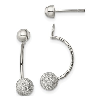 Sterling Silver Laser-Cut Jacket Dangle Earrings