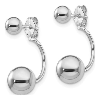Sterling Silver Front Back Ball Dangle Earrings – view 3