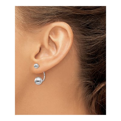Sterling Silver Front Back Ball Dangle Earrings – view 4