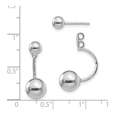 Sterling Silver Front Back Ball Dangle Earrings – view 5