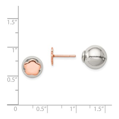 Rose Gold-Plated Sterling Silver Flower Front Back Stud Earrings – view 5