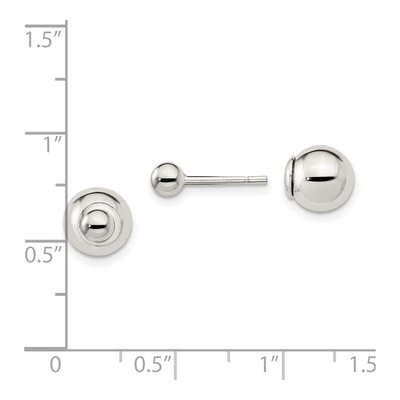 Sterling Silver Front-Back Ball Stud Earrings – view 5