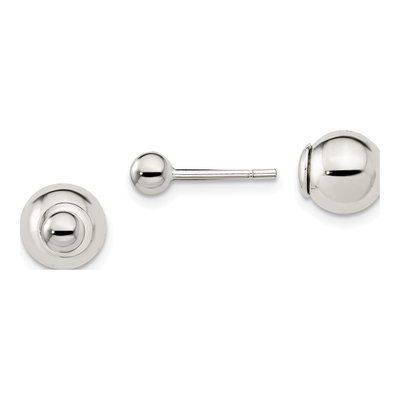 Sterling Silver Front-Back Ball Stud Earrings