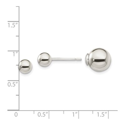 Sterling Silver Ball Front-Back Stud Earrings – view 5