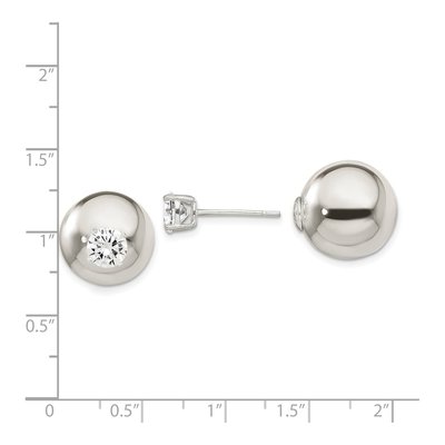 Sterling Silver CZ Front-Back Stud Earrings – view 5