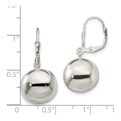 Sterling Silver Ball Leverback Earrings – view 5