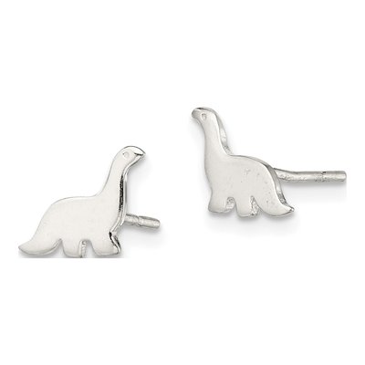 Sterling Silver Dinosaur Stud Earrings – view 3