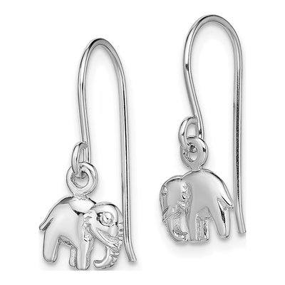 Sterling Silver Elephant Dangle Earrings – view 3