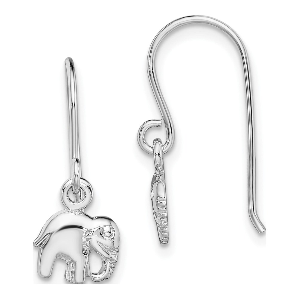 Sterling Silver Elephant Dangle Earrings