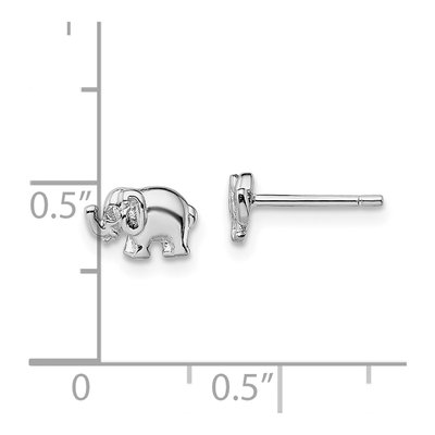 Sterling Silver CZ Elephant Stud Earrings – view 5