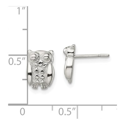 Sterling Silver Owl Stud Earrings – view 5