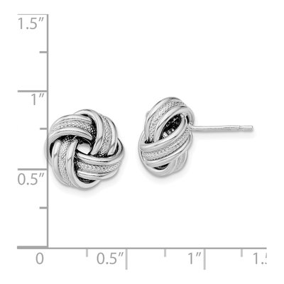 Sterling Silver Love Knot Stud Earrings – view 5