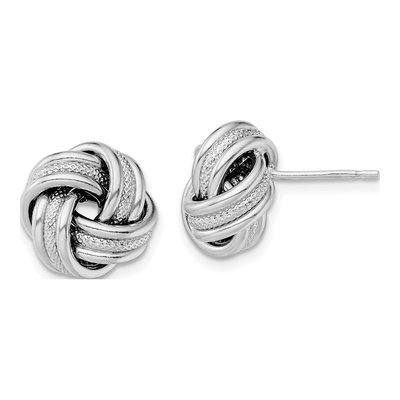 Sterling Silver Love Knot Stud Earrings