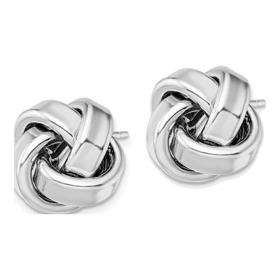 Sterling Silver Love Knot Stud Earrings – view 3
