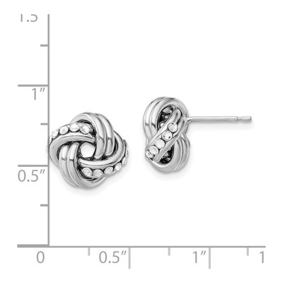 Sterling Silver Crystal Love Knot Stud Earrings – view 5