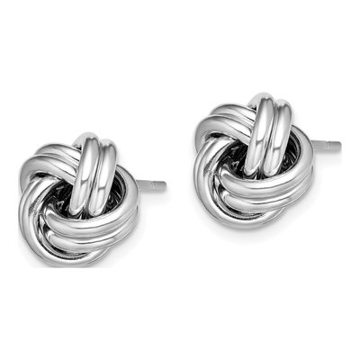 Sterling Silver Love Knot Stud Earrings – view 3