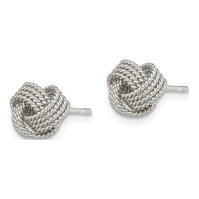 Sterling Silver Love Knot Stud Earrings – view 3