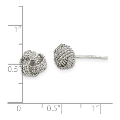 Sterling Silver Love Knot Stud Earrings – view 5
