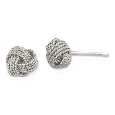 Sterling Silver Love Knot Stud Earrings