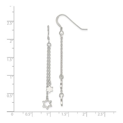 Sterling Silver Star of David Dangle Earrings – view 5