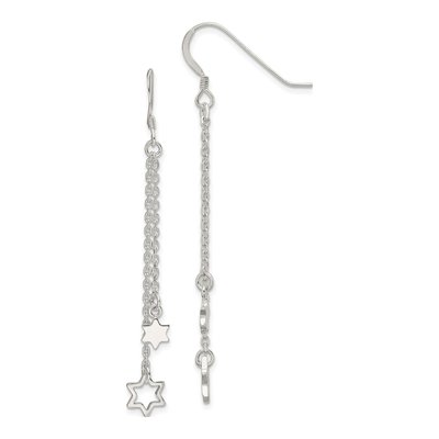 Sterling Silver Star of David Dangle Earrings