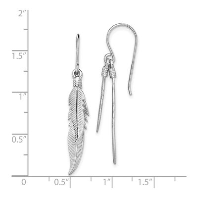 Sterling Silver Feather Dangle Earrings – view 5