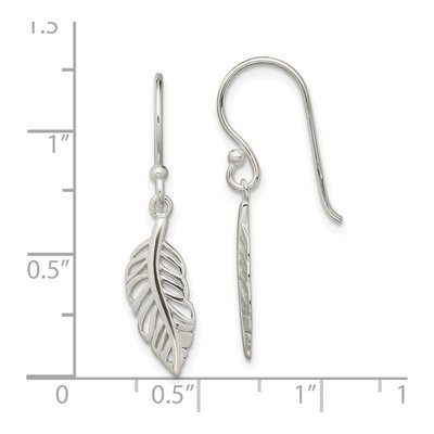 Sterling Silver Leaf Dangle Earrings – view 5