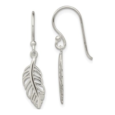 Sterling Silver Leaf Dangle Earrings
