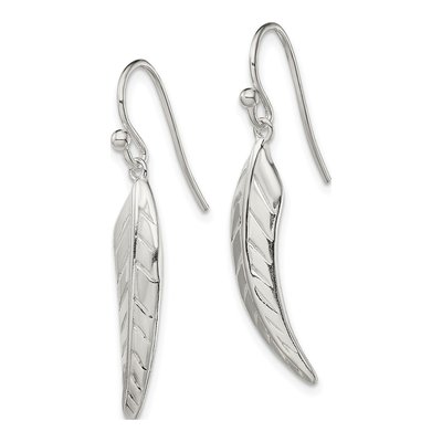 Sterling Silver Leaf Dangle Earrings – view 3