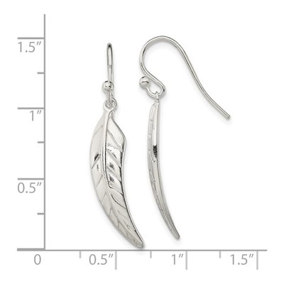 Sterling Silver Leaf Dangle Earrings – view 5