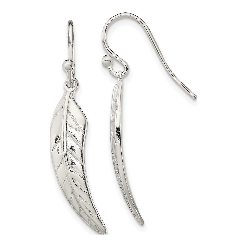 Sterling Silver Leaf Dangle Earrings