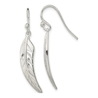 Sterling Silver Leaf Dangle Earrings