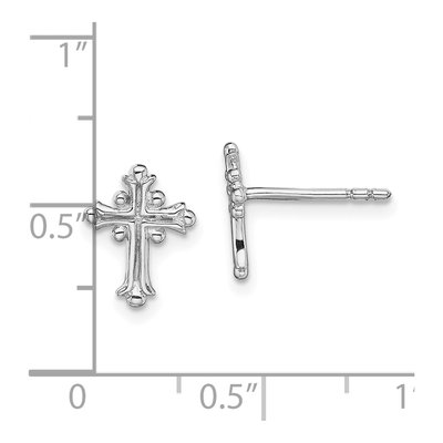 Sterling Silver Budded Cross Stud Earrings – view 5