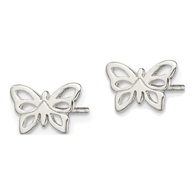 Sterling Silver Butterfly Stud Earrings – view 3