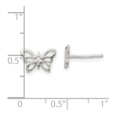 Sterling Silver Butterfly Stud Earrings – view 5